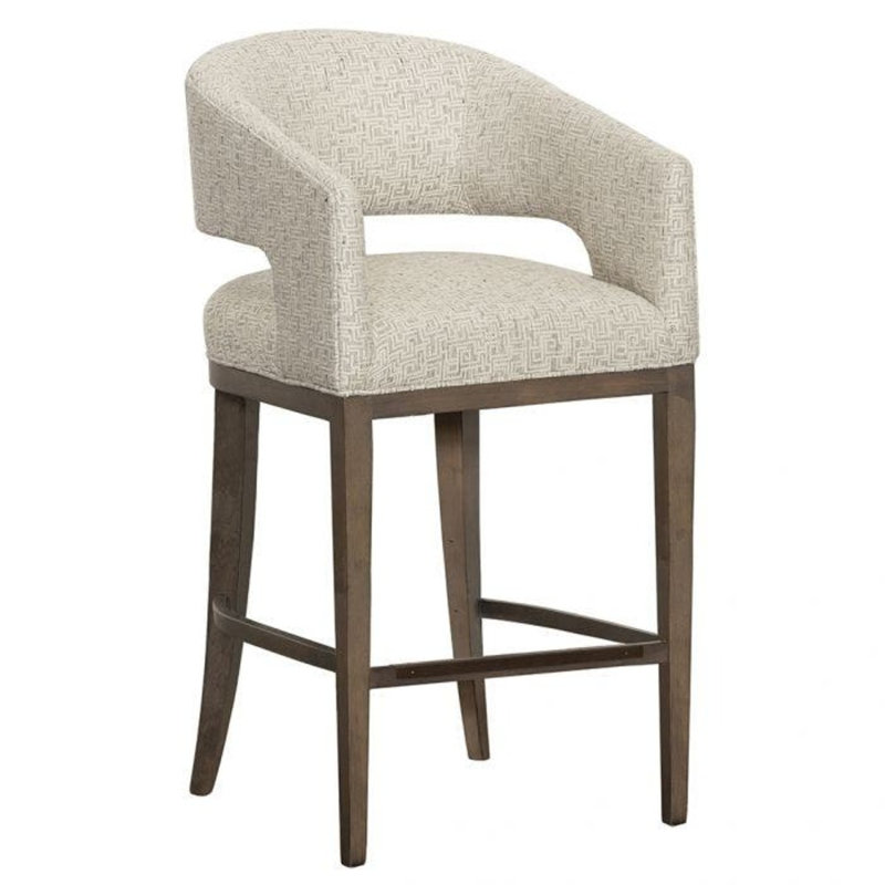 Cleo 30.5" Bar Stool, Charcoal, 8703 Oatmeal