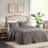 3 Piece Dark Grey Queen Bedspread With Soft Microfiber And Fill. , Pleated Corners, , Machine Washable . Microfiber, Fill, Box Sewing, , Captivating-125073482-125073479