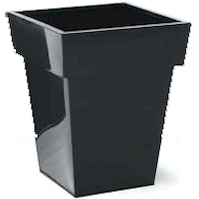 Pot à fleurs en métal Gosnells, Noir, H 20 po x l 14,5 po x P 14,5 po