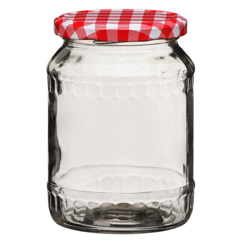 630-ml Preserving Jar, Clear/Red