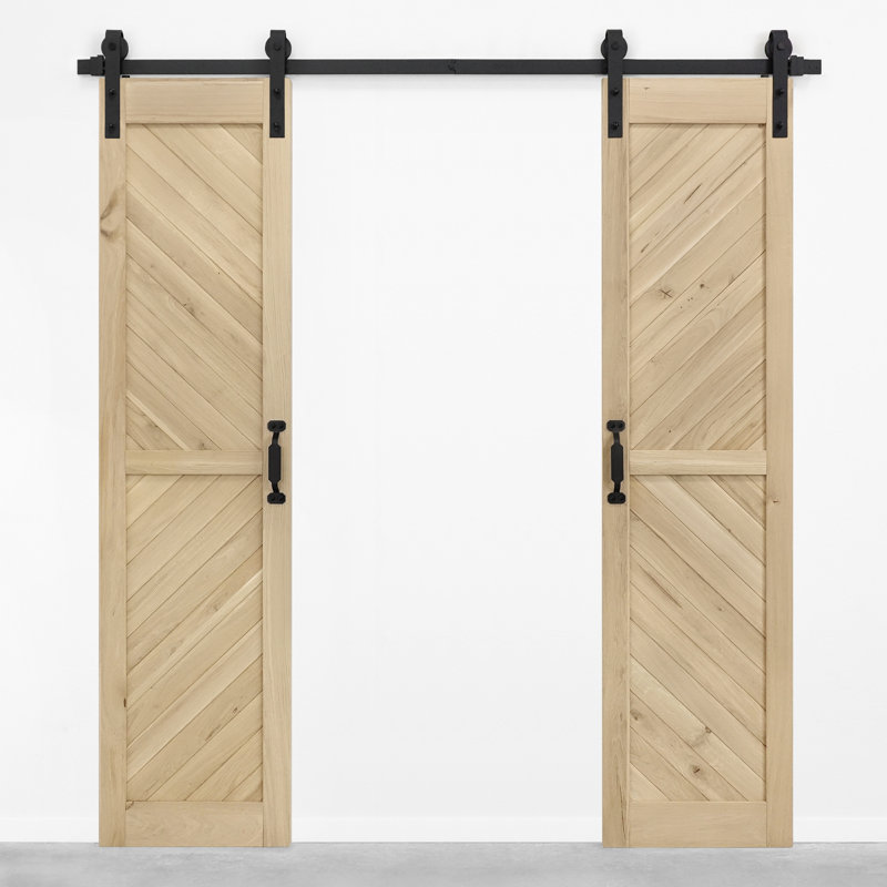 Solid Oak Barn Door Unfinished, Beige