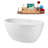 55" Streamline Soaking Glossy White Freestanding Tub and Tray With Internal Drain-101412868