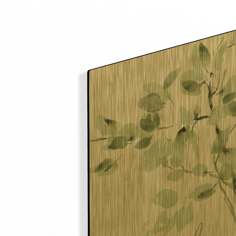 «Cascading Branches II Calm» par Katrina Pete, art mural en métal doré, 12 po x 16 po, 12 po x 16 po