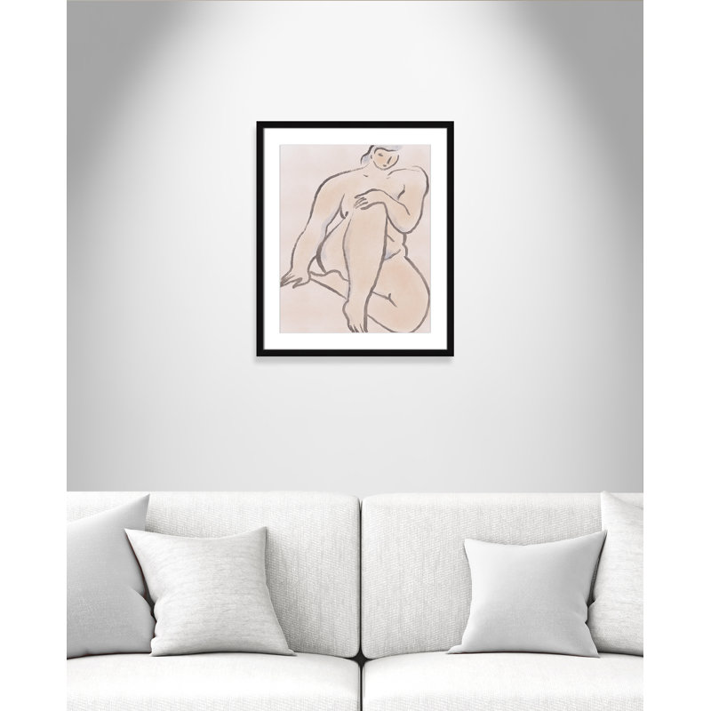 «Pastel nude 07 Print» par Dean, L 21,5 po x H 25,5 po, Imprimé mat, Noir satiné