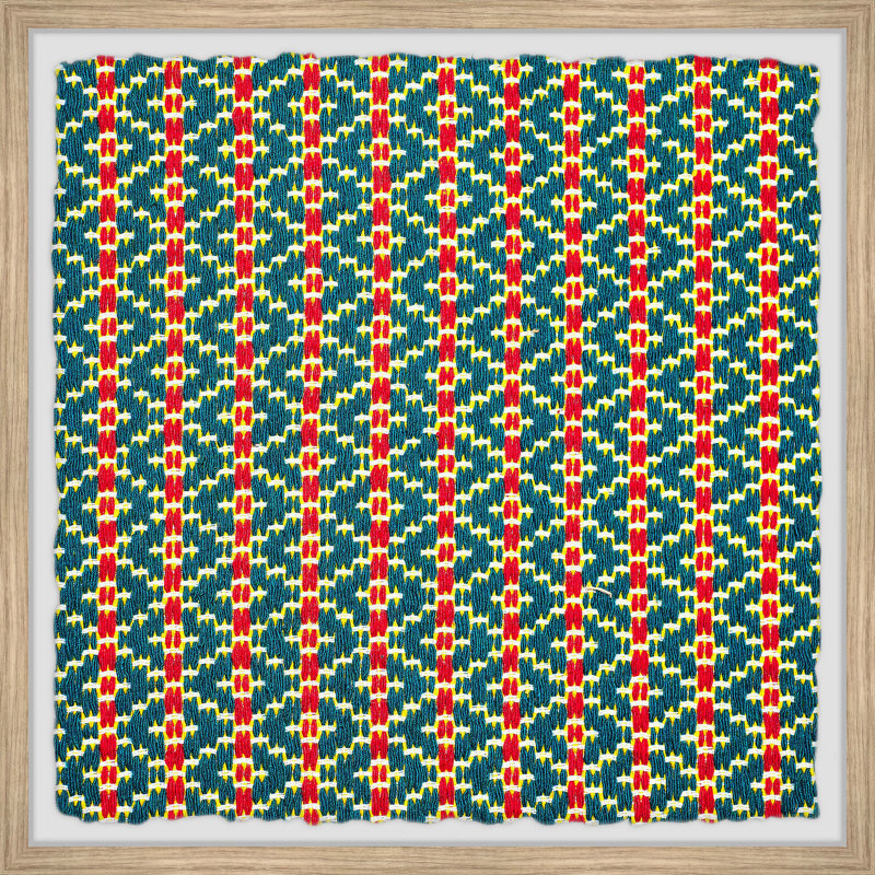 " Blue And Red Patterns ", 12" H x 12" W x 1.5" D