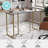 Huddleston Martha Stewart Eli Tempered Glass Top Home Office Desk with Steel Frame-89798334