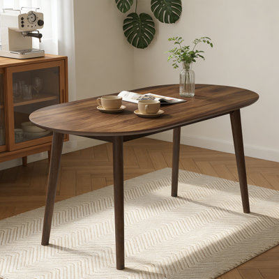 Table de salle à manger de style campagne moderne de 63 pouces, table de salle à manger rectangulaire en bois avec pieds en métal pour 4/6 personnes pour la salle à manger, la cuisine, le salon noyer