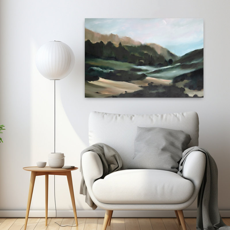 «Mystic Valley Abstract Contemporary Landscape Nature», art mural, H 24 po x l 36 po