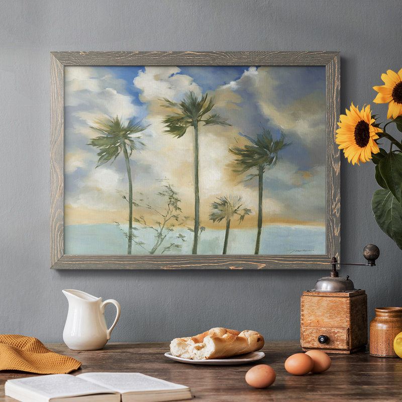 «Palmiers dans le vent», reproduction sur toile, Gris, H 26 po x l 38 po x P 1,5 po