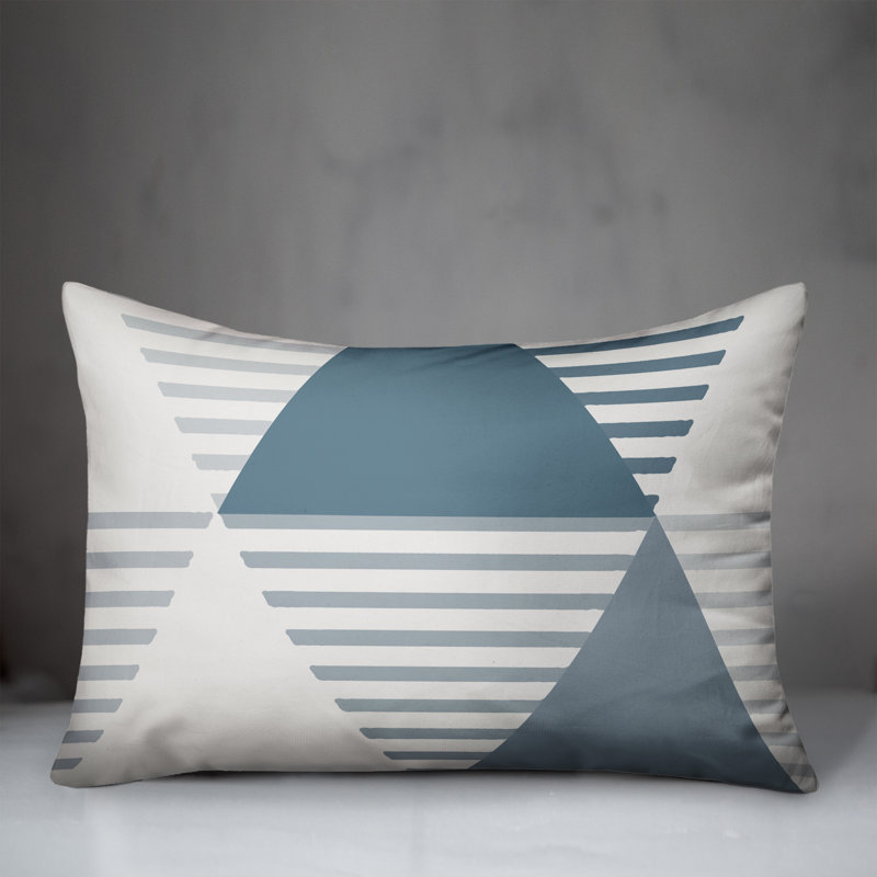  Coussin intérieur / extérieur géométrique, Bleu