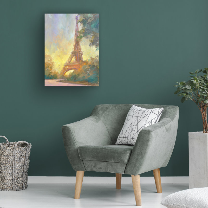 French Country Eiffile sur toile, H 19 po x l 14 po x P 2 po
