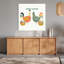 Joyeuses Pâques, poules, impression d'art mural fantaisiste et coloré-129970923