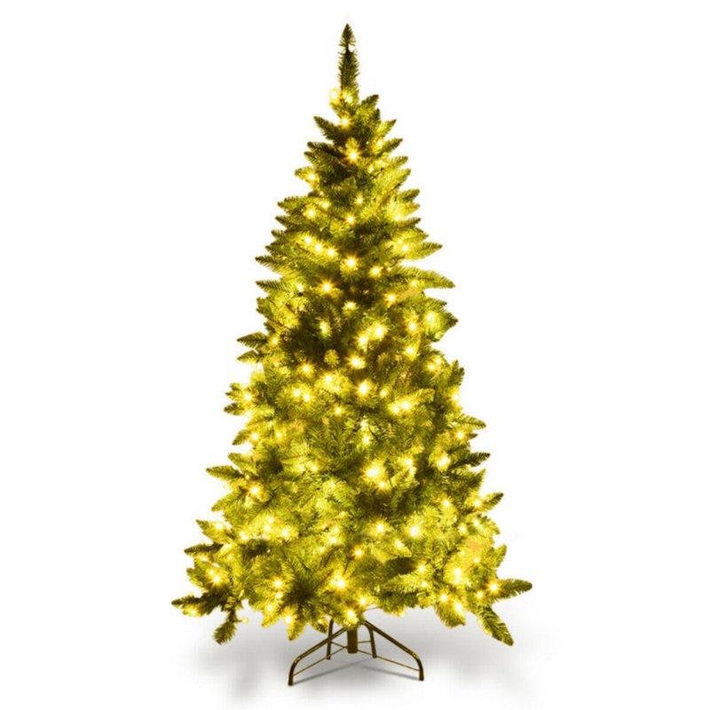 Pre-Lit Artificial Half National Christmas Tree With 8 Flash Modes