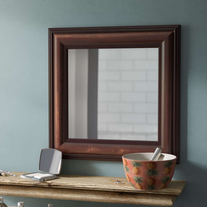 Ukiah Solid Wood Flat Wall Mirror, 20.5" H x 20.5" W