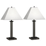 Gunmetal Square Post Metal USB Table Lamp