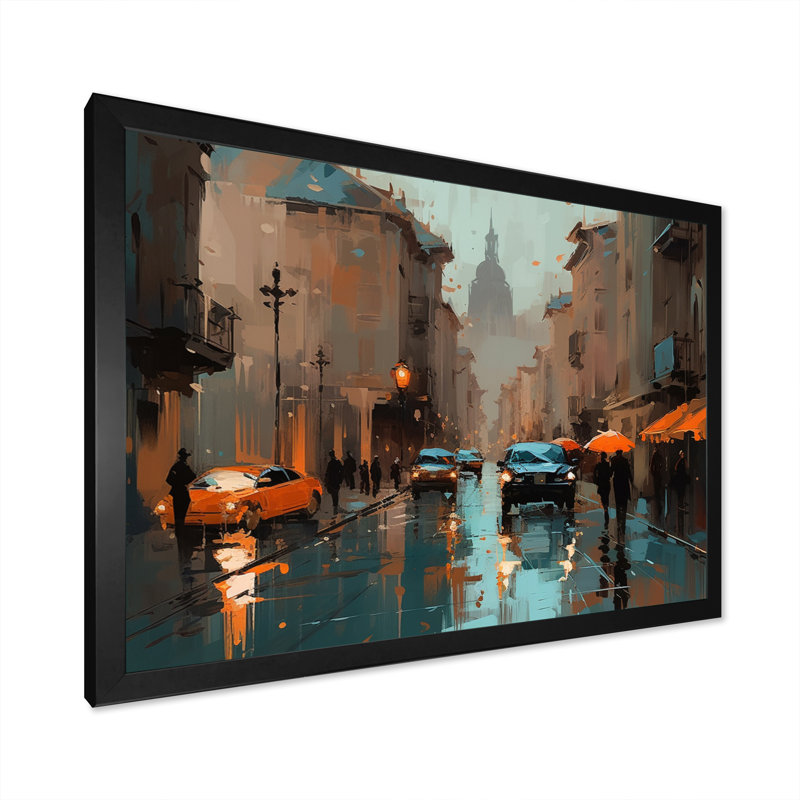 «Roselane Blue and Orange Capturant The Beauty Of A Rainy Day II», reproduction sur toile, H 24 po x l 32 po x P 1 po