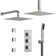 Thermostatic Shower Faucet 12" Dual Showerheads with Rough-In Valve