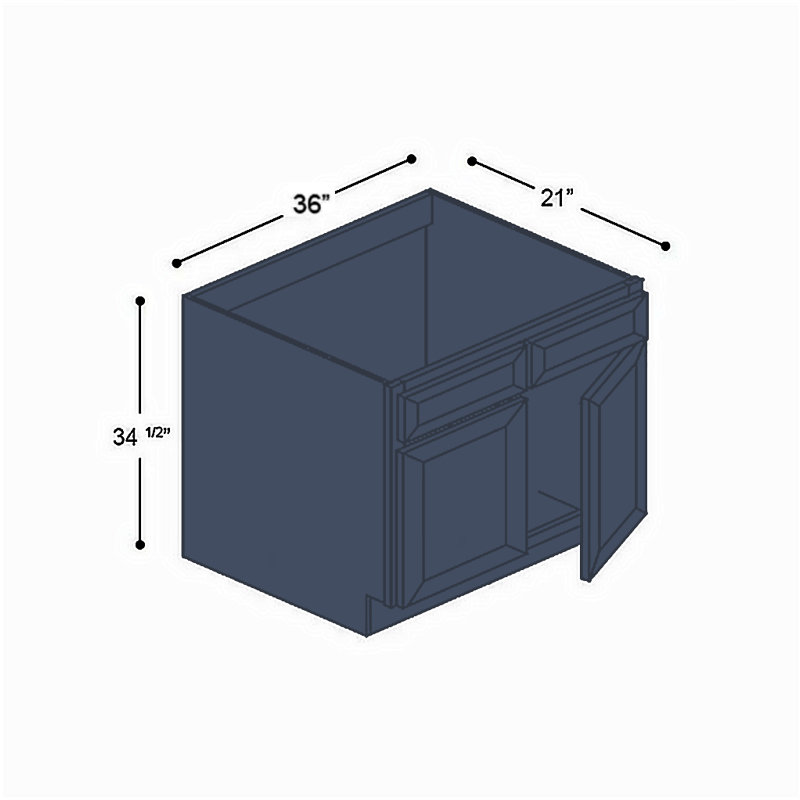 Armoire pour lavabo prête à expédier, 36", Bleu Shacker