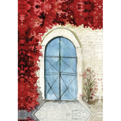 Bleu porte rouge, reproduction d’art sur toile tendue