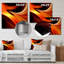 Conception abstraite orange de fractale chaleureuse en V - art mural en métal Fractals-977219292