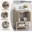 Meuble-lavabo simple 30 "avec comptoir en porcelaine et lavabo Mena, pré-assemblé-968808383