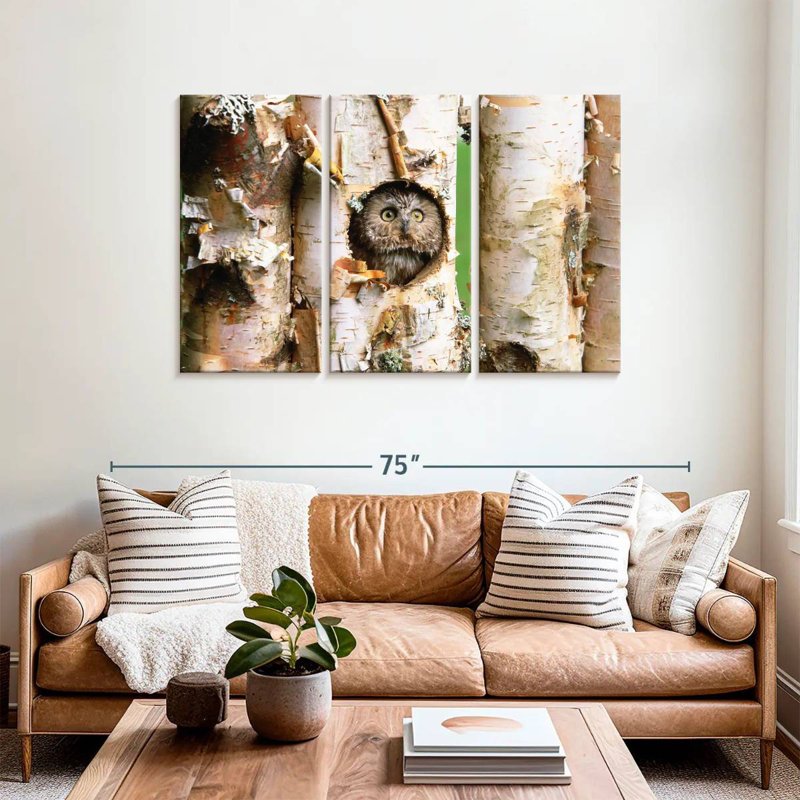 Brampt Owl In Tree Hole, 36" H x 57" W