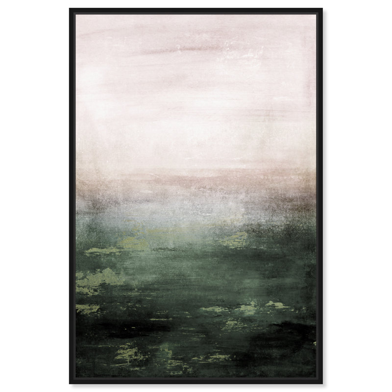 «Abstract Mossy Sailing», reproduction d'impression, Toile avec cadre noir, H 36 po x l 24 po x 1,5 po
