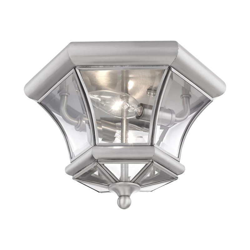 Alexavier Outdoor Flush Mount, Brushed Nickel, 7" H x 10.5" W x 10.5" D