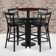 Naro 24'' Round Laminate Table Set with Round Base and 4 Ladder Back Metal Barstools