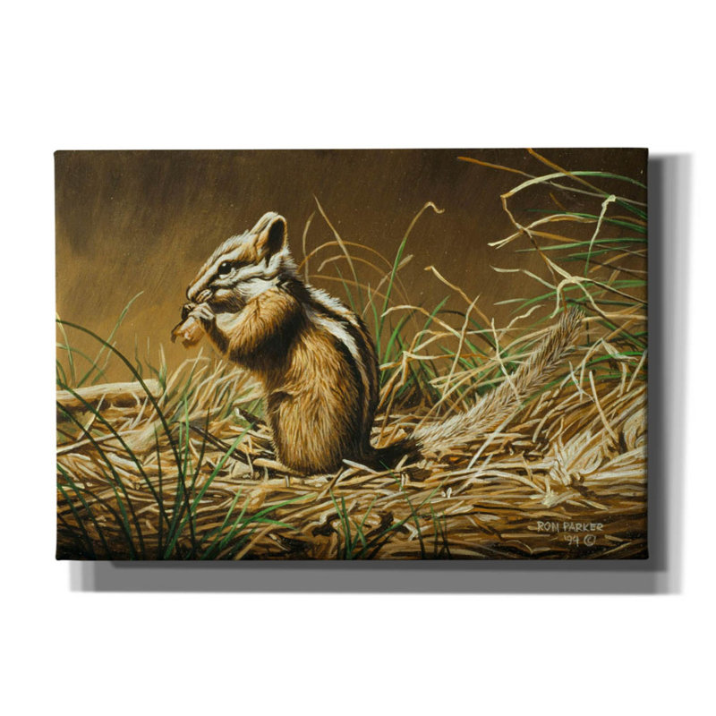 «Chipmunk On Canvas» par Ron Parker, reproduction, H 18 po x l 26 po x P 0,75 po