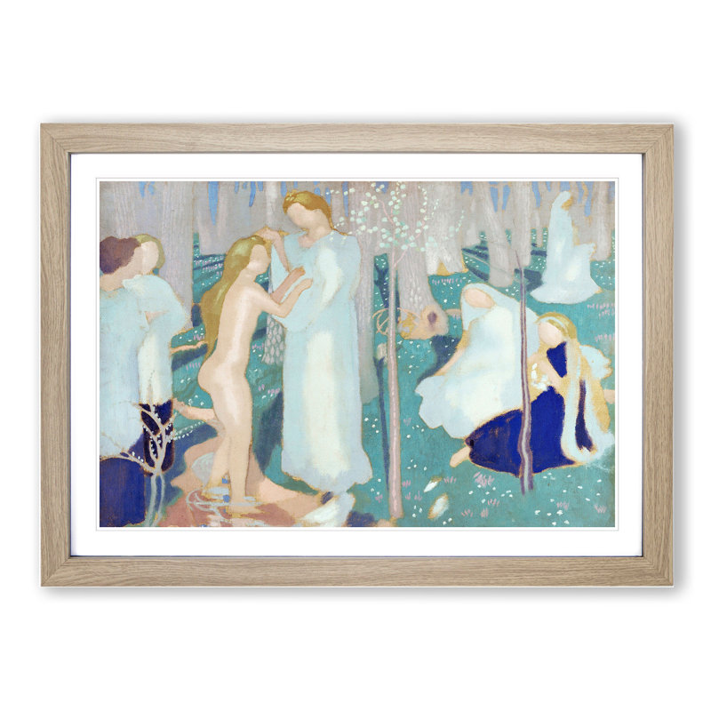 Springtime by Maurice Denis - Picture Frame Painting, 48cm H x 65cm W x 2cm D, Oak