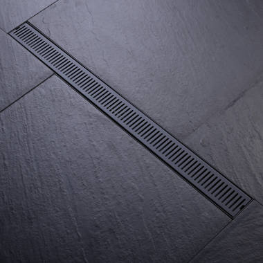 HYDROWARE HYD-0007 24 Linear Grid Shower Drain Finish: Matte Black