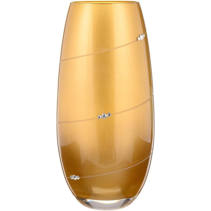 Crystal Table Vase, Gold