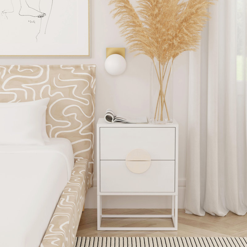 Lennasa 2 drawers Nightstand