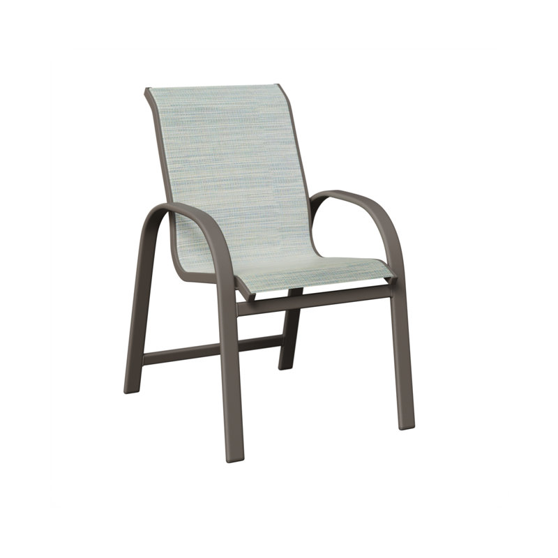 Chaise de salle à manger en aluminium graphite avec tissu Sling Martinique Berlin Gardens, Martinique, Aluminium graphite