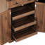 Armoire de cuisine de 183 cm de haut, meuble autoportant, style campagnard avec texture en relief, 3 plateaux coulissants et 6 étagères de porte pour la cuisine et la salle à manger.-1334493890-1334493892