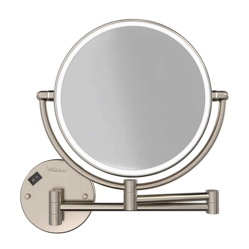 Miroir grossissant 7x à fixation murale en aluminium anodisé, Nickel brossé
