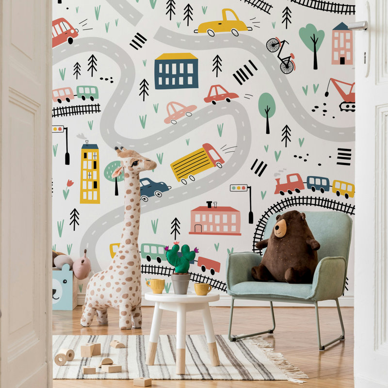 Geometric Wall Mural, 98" L x 150" W