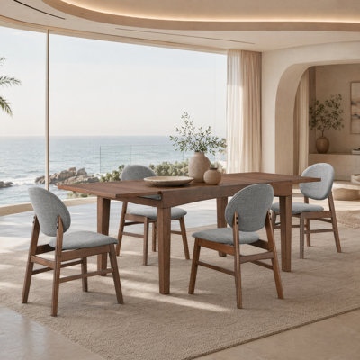 Extendable Dining Set with Upholstered Chairs