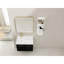 Meuble-lavabo de salle de bain de 30 po, lavabo en résine épaisse, armoire à double porte pour le rangement, fonction de fermeture en douceur, et trois supports de rangement séparés, couleur de châtaignier noir avec armoire à rebord, mécanisme, chatoiement