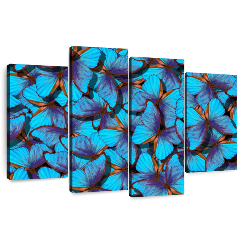 Brampt Blue Butterfly Swarm, 42" H x 68" W