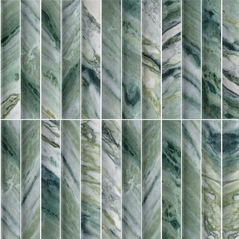 Carreau de mur cannelé mat en porcelaine 4,5 po x 9 po Lyrical, Jade