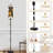  68.5" Standing Floor Lamp Vintage Hibiscus Floral Mustard Yellow Cream Dark Brown Dimmable Metal Pole Lamp with Linen Lampshade LED Bulb Included