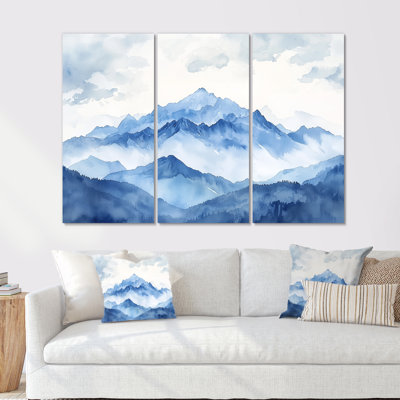 Winter Blue And White Mountain Majesty I - Landscape Mountains Wall Décor Set