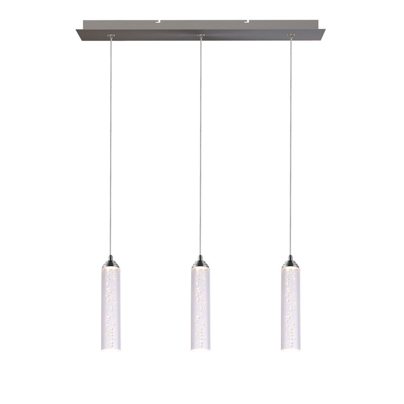 Ardrie 3 - Light Chrome Cluster Pendant, 8.7" H x 1.8" W x 1.8" D
