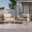 Chaise de loisir d'extérieur en bois d'acacia et corde beige - Spacieuse, confortable et polyvalente pour tout patio, Mp2