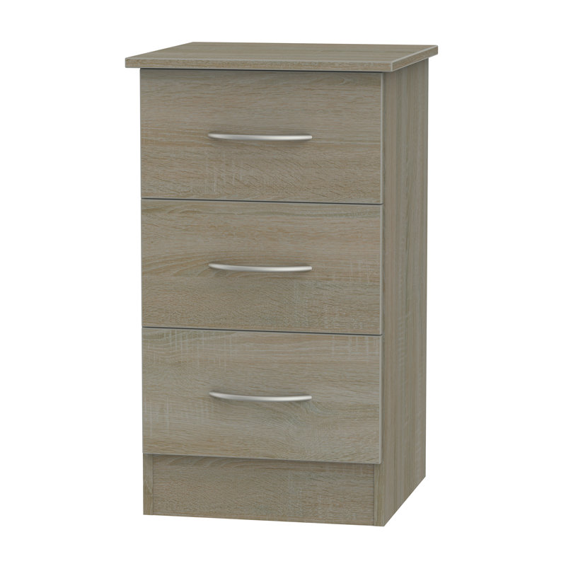 Crete 39.5cm W Manufactured Wood Bedside Table, Darkolino