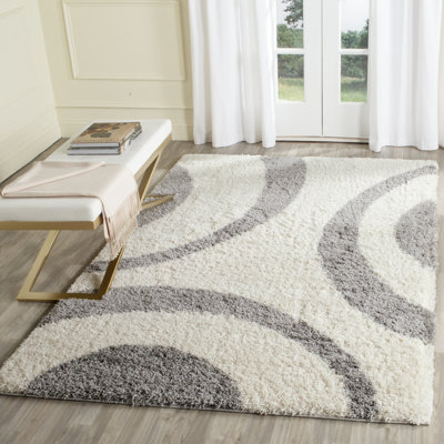 Tapis ivoire à motif géométrique Barbara