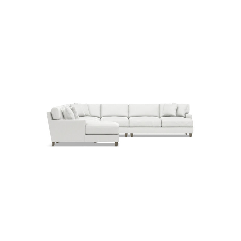 Bernhardt Mila 6-Piece Fabric Sectional, Left Hand Facing, White Polyester Blend, 33.5" H x 137" W x 137" D