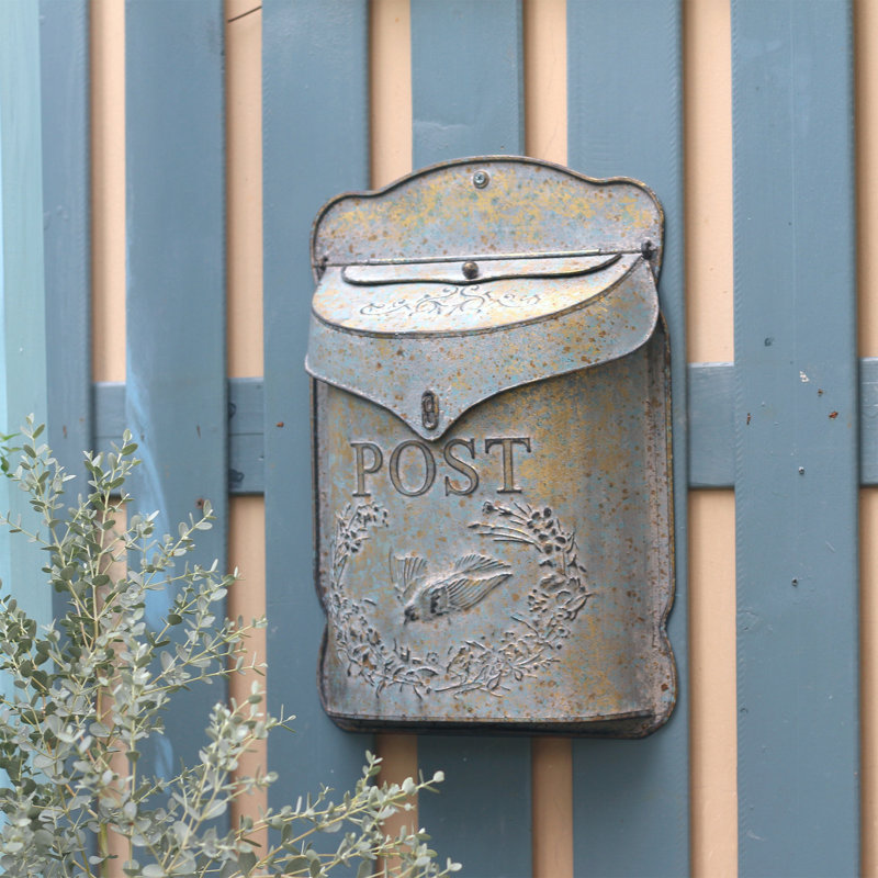 Savitr Metal Wall Mounted Letter Box, 39.6cm H x 27.2cm W x 10.4cm D, Rustic